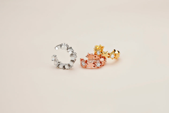 EAR CUFF ZILVER STERRENPATROON