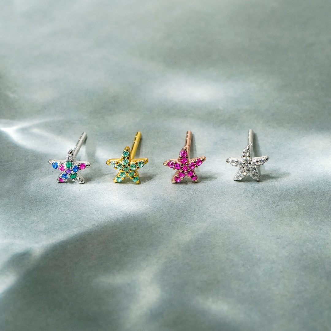 ORECCHINO PIERCING ORO ROSA STELLA MARINA