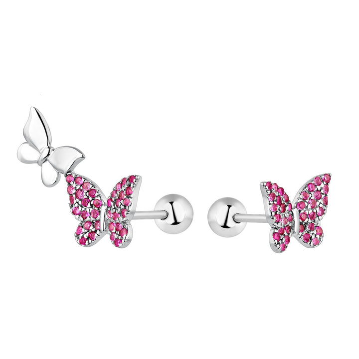 ASIMMETRISCHE ZILVEREN OORBELLEN BUTTERFLIES