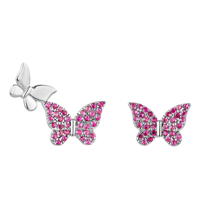 ASIMMETRISCHE ZILVEREN OORBELLEN BUTTERFLIES