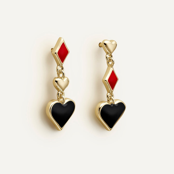 PENDIENTES ASIMÉTRICOS CUORI E DIAMANTI
