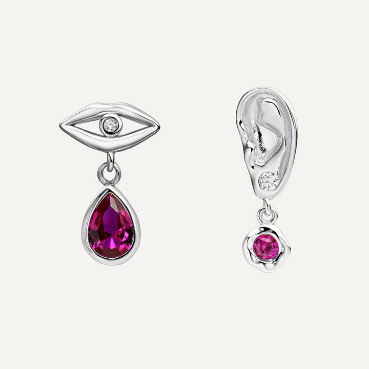 PENDIENTES ASIMÉTRICOS PLATA DE BOUCHE À OREILLE