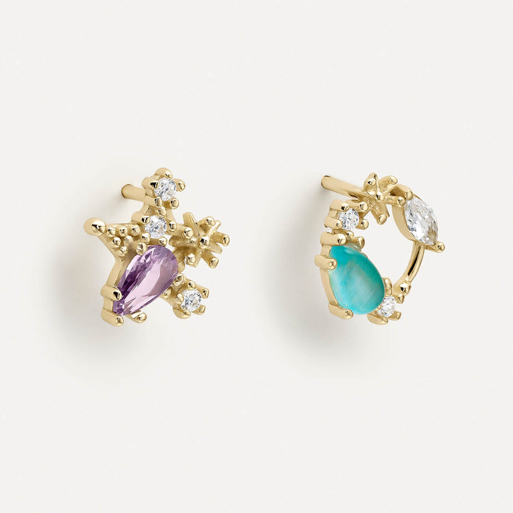 ASYMMETRICAL MADAGASCAR EARRINGS
