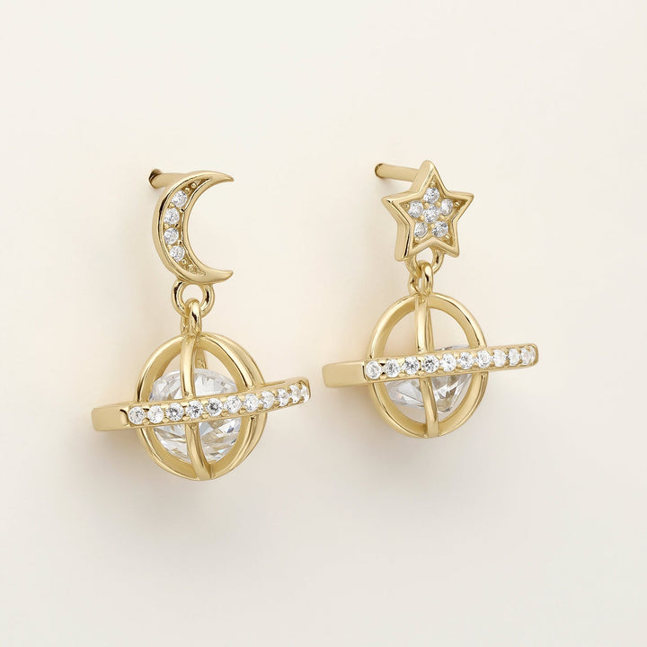 TOVE MOON-STAR ASYMMETRICAL EARRINGS