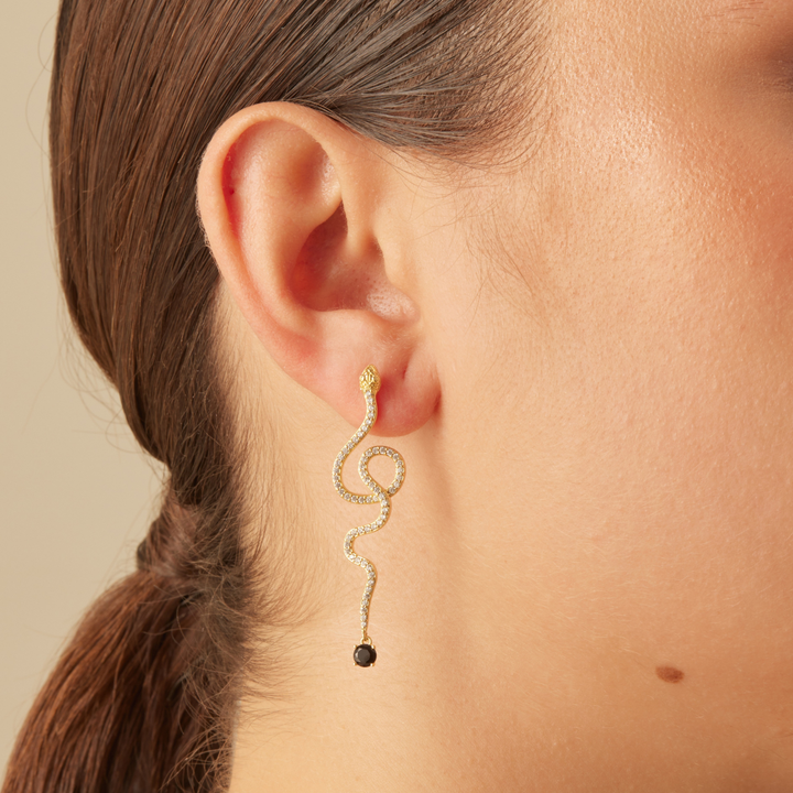 PENDIENTES ASIMÉTRICOS PITHÓN NOIRE