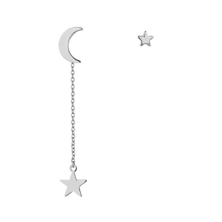 ASYMMETRISCHE OORBELLEN ZILVER NUIT