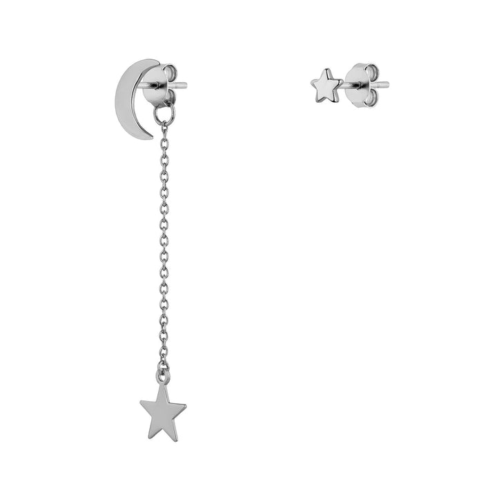 ASYMMETRISCHE OORBELLEN ZILVER NUIT