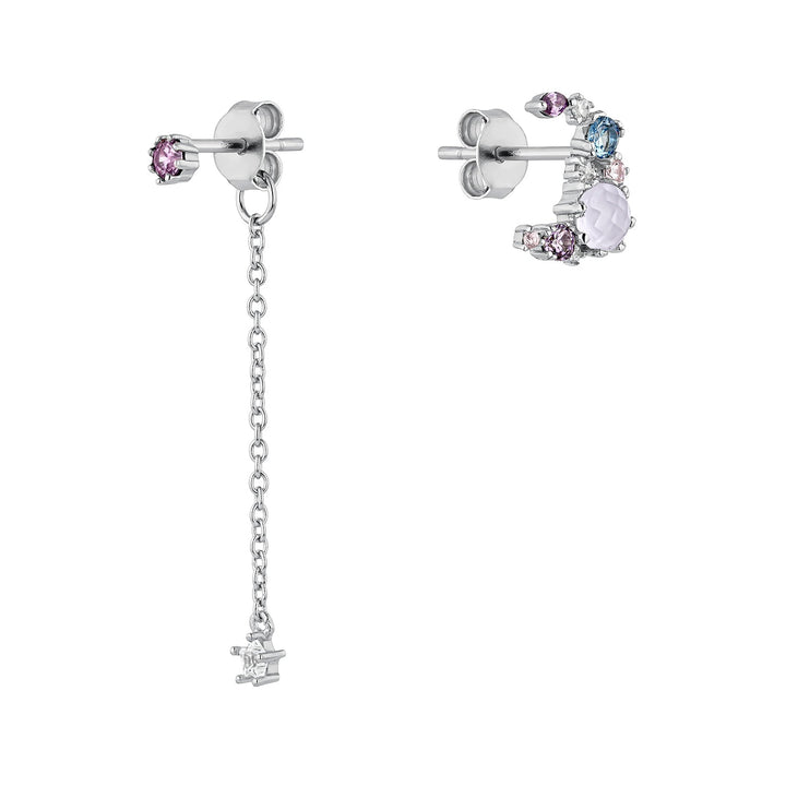 ASYMMETRISCHE OORRINGEN ZILVER CANDY-MOON