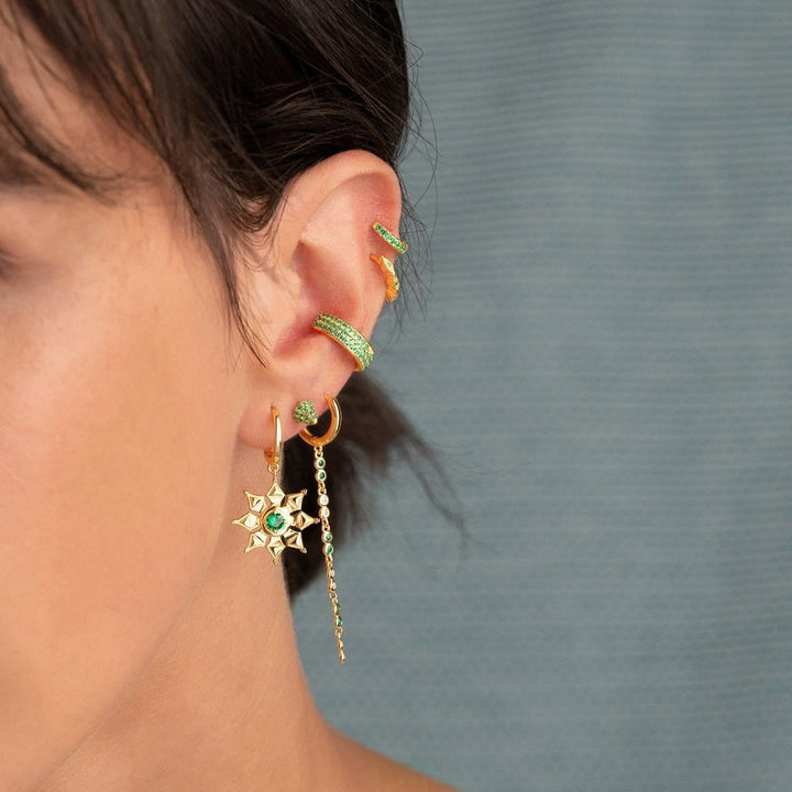 PENDIENTE PIERCING ORO AMARILLO ROCK PUNCH