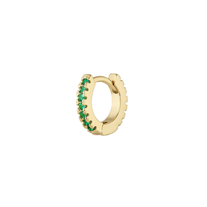 PENDIENTE PIERCING GELBGOLD GRÜNEM SMARAGD CREOLEN SOPHIE  