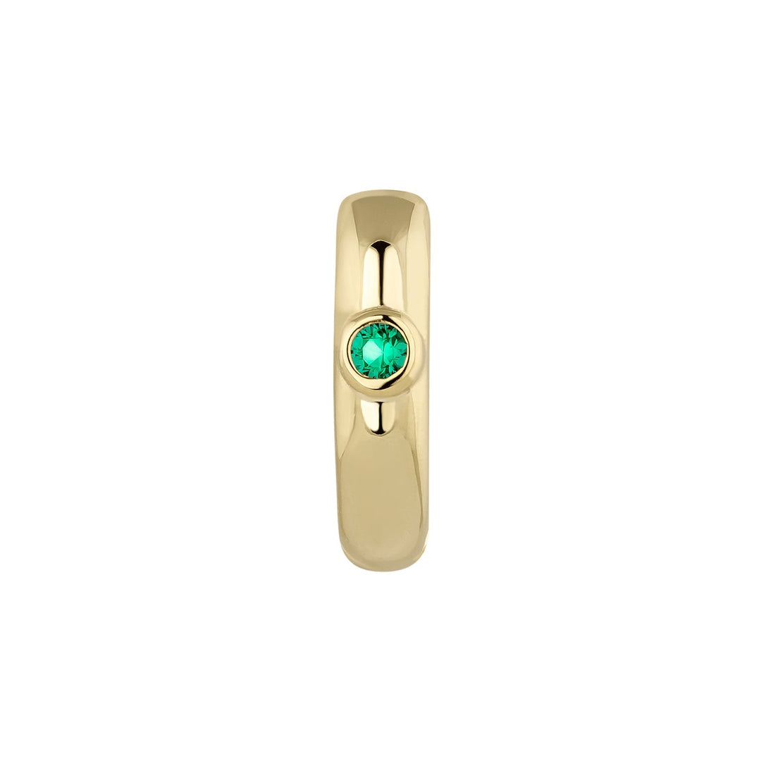 PIERCING-Ohrring Ring Gelbgold Grün Serena
