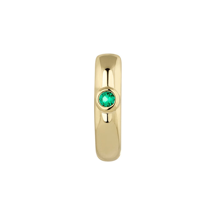 PIERCING-Ohrring Ring Gelbgold Grün Serena