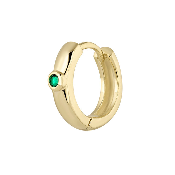 PIERCING-Ohrring Ring Gelbgold Grün Serena
