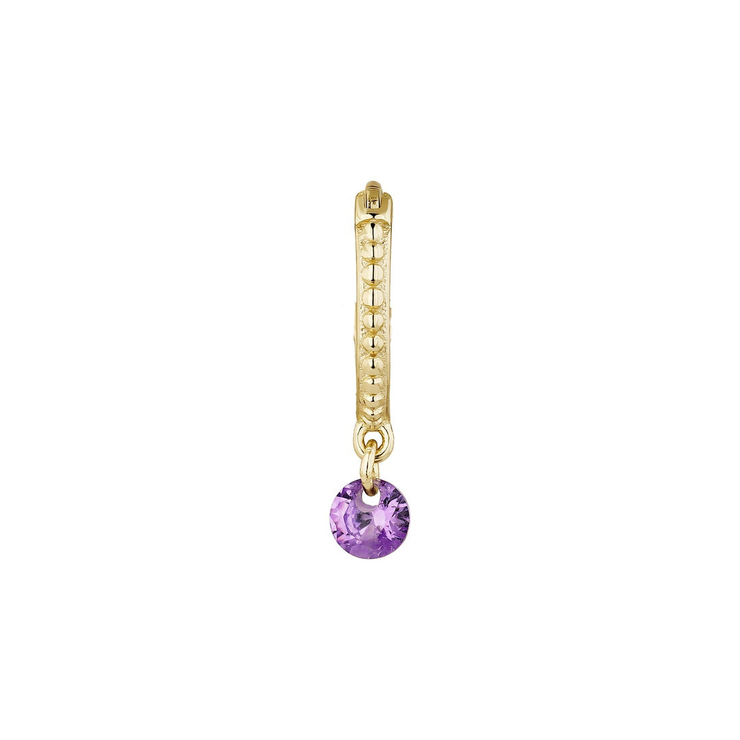 YELLOW GOLD LILAC CHIC-W HOOP PIERCING EARRING