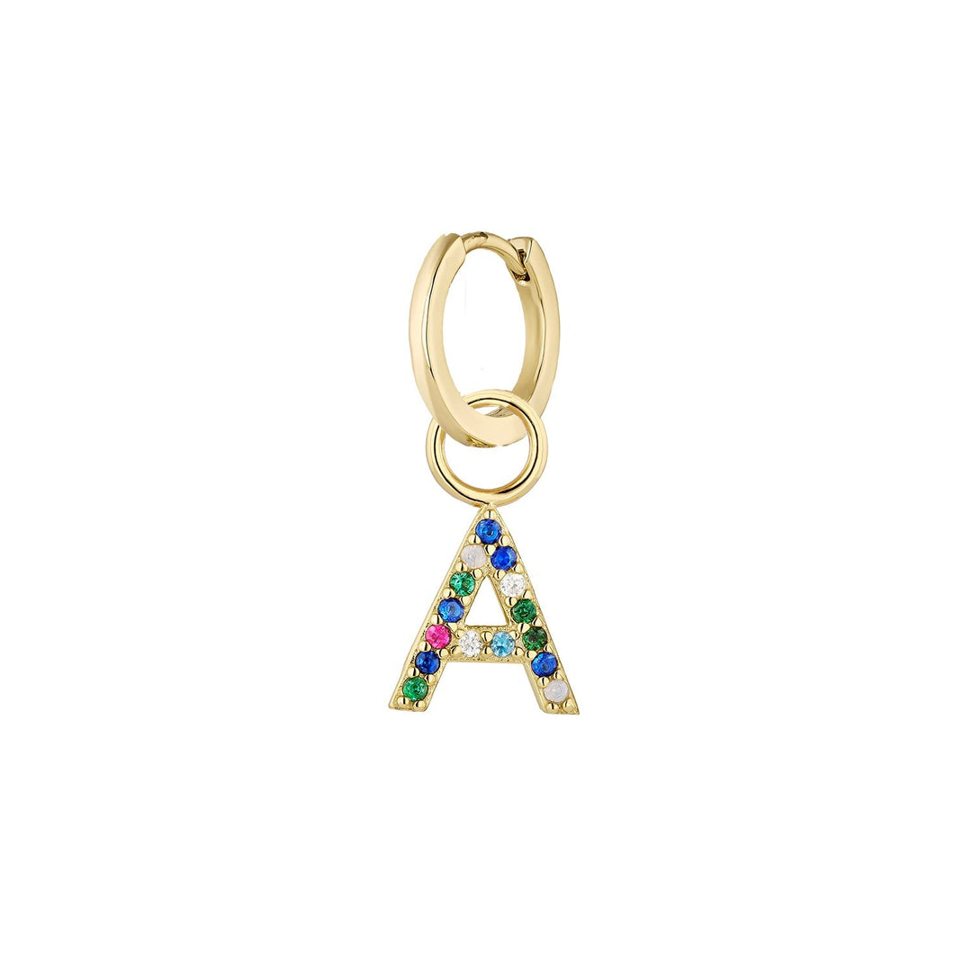 PENDIENTE PIERCING ARO GOLD ALPHABET A