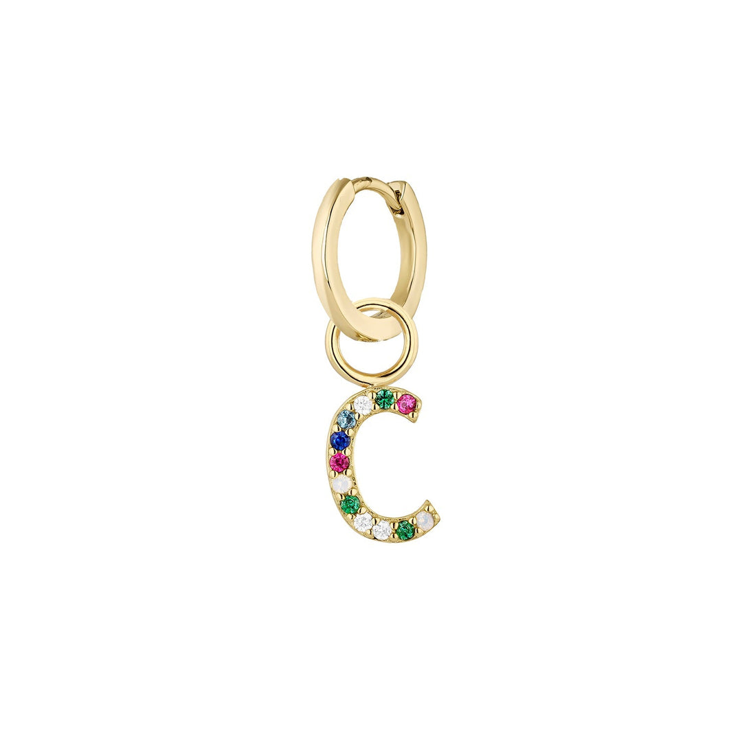 GOUDEN OORRING ALFABET C