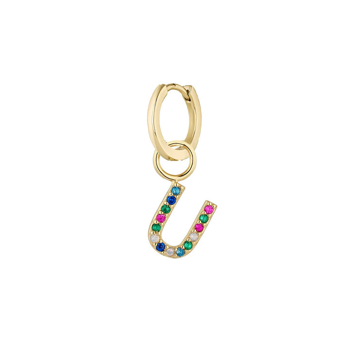BRINCO PIERCING ARO GOLD ALPHABET U
