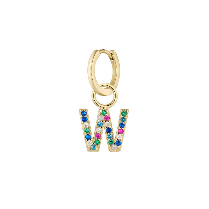 PIERCING OORRING GOUD ALFABET W