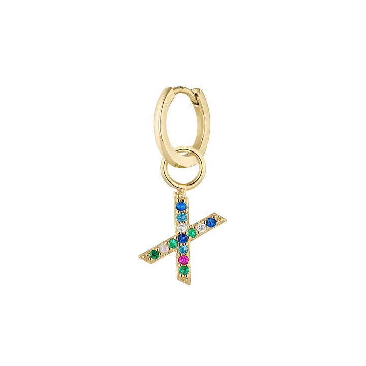 BRINCO PIERCING ARO GOLD ALPHABET X