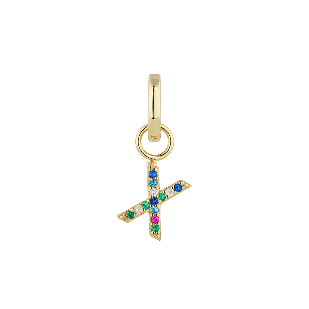 BRINCO PIERCING ARO GOLD ALPHABET X
