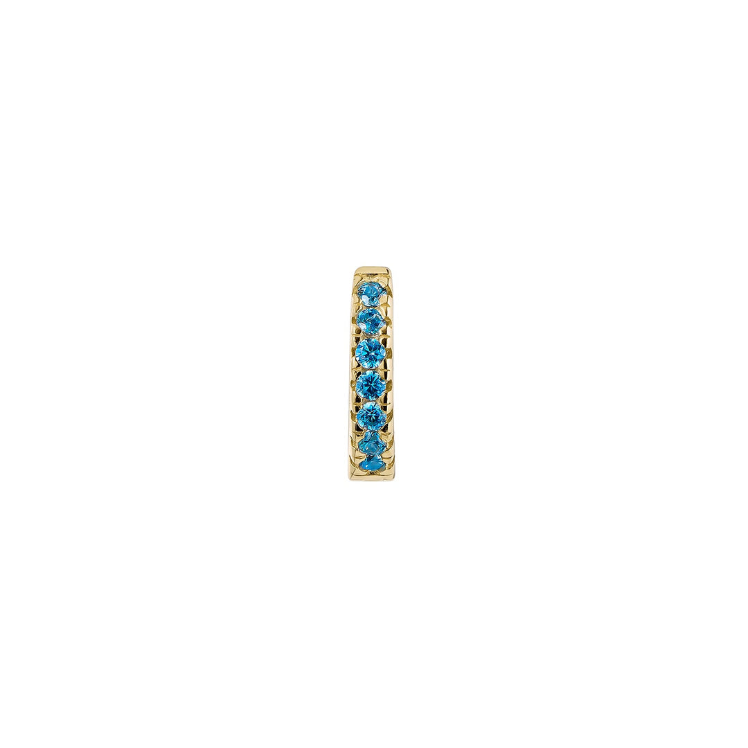 BRINCO PIERCING ARO OURO AMARELO ÁGUA-MARINHA SOPHIE
