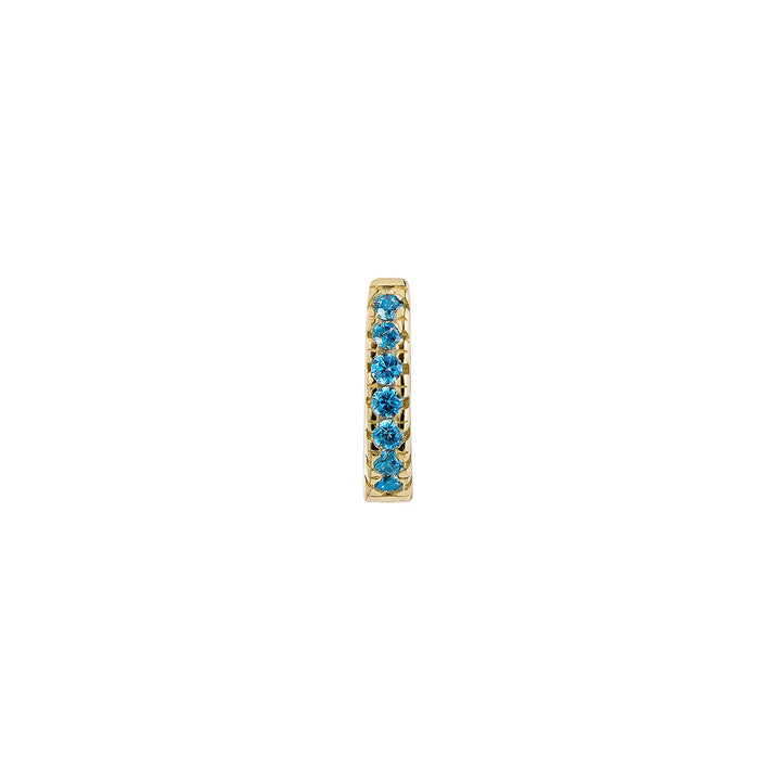BRINCO PIERCING ARO OURO AMARELO ÁGUA-MARINHA SOPHIE