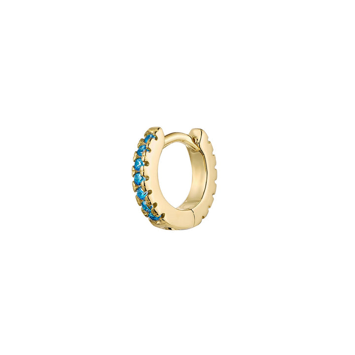 BRINCO PIERCING ARO OURO AMARELO ÁGUA-MARINHA SOPHIE