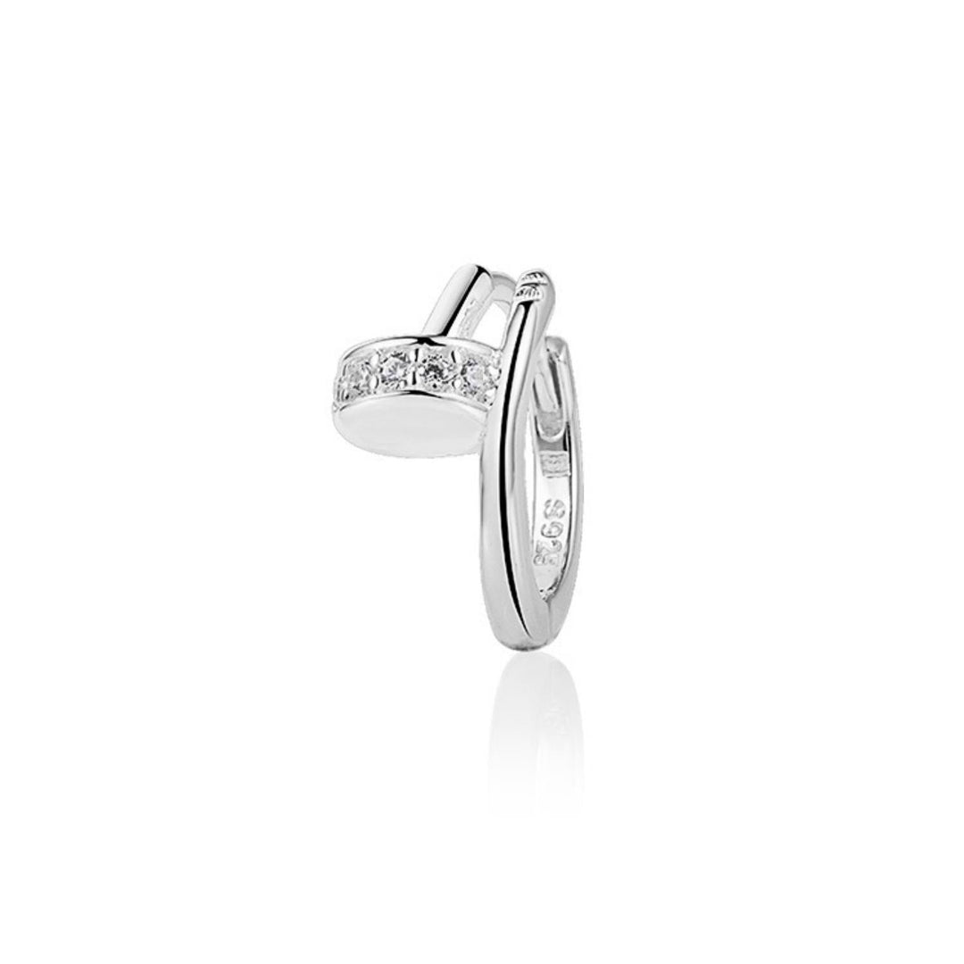 LUXE CLAU SILVER HOOP PIERCING EARRING