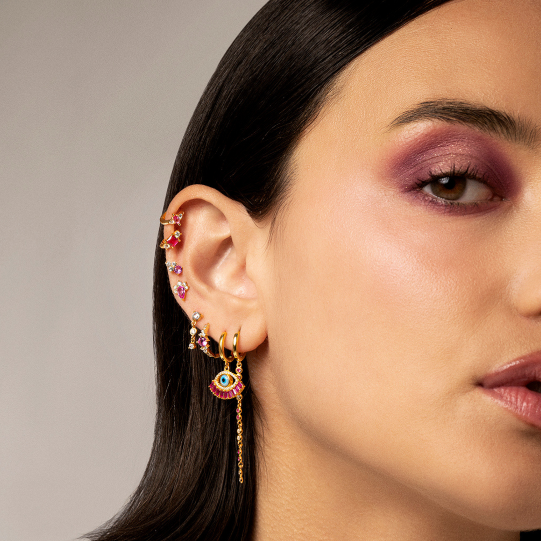 BRINCOS PIERCING ARGOLA GREEK EVILEYE