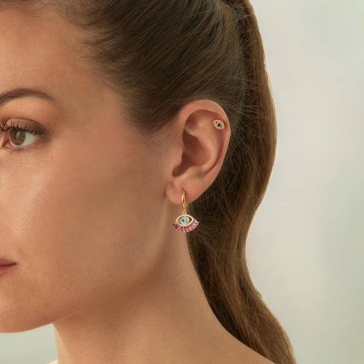 BRINCOS PIERCING ARGOLA GREEK EVILEYE
