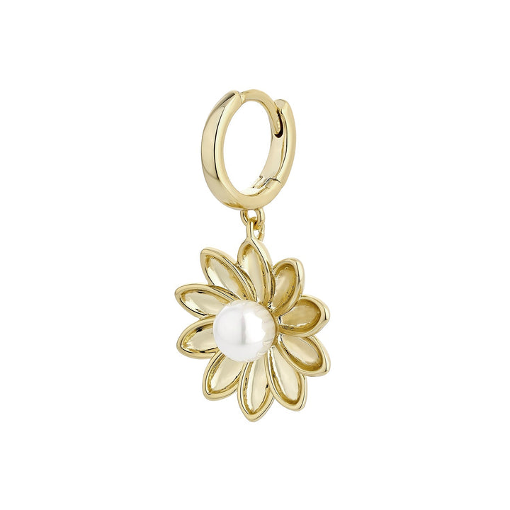 FLOWER PEARL CREOLEN-PIERCING-Ohrring