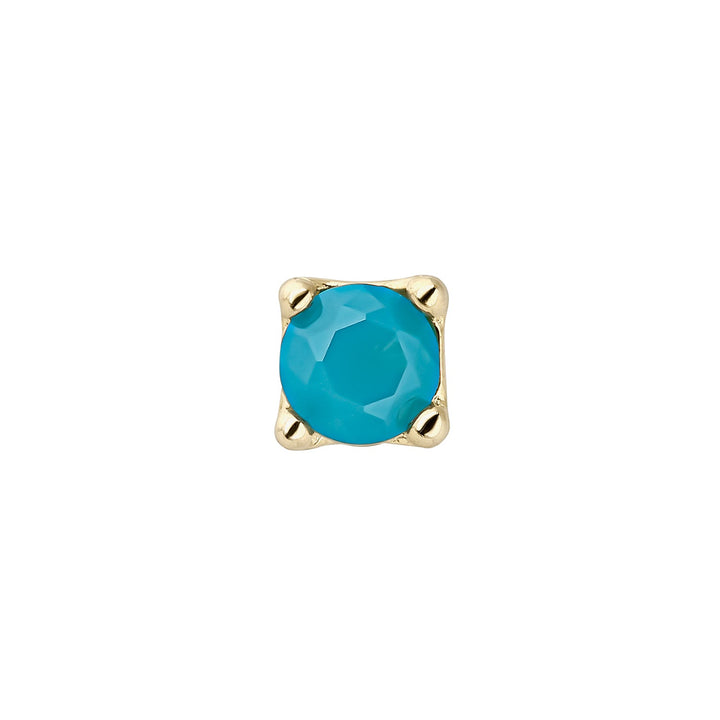PENDIENTE PIERCING ORO AMARILLO AMAZONITA LUZ