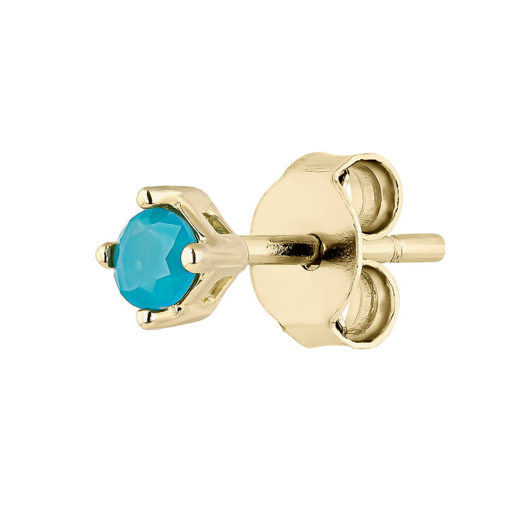 PENDIENTE PIERCING ORO AMARILLO AMAZONITA LUZ