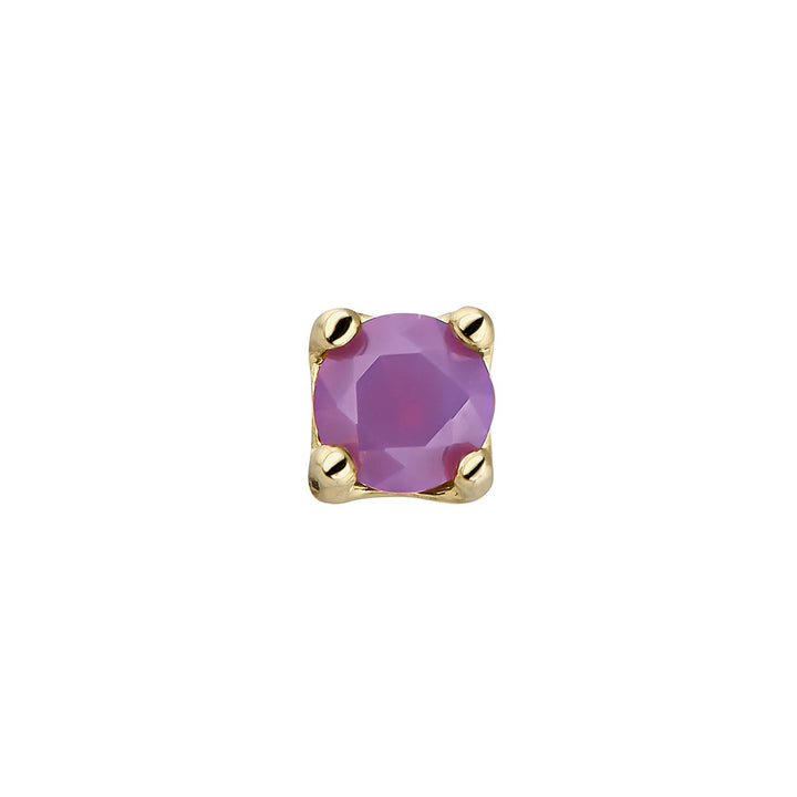 PENDIENTE PIERCING ORO AMARILLO GEMA AMATISTA LUZ