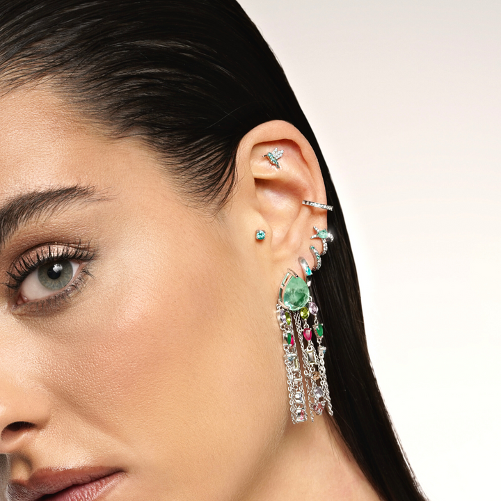 BRINCO PIERCING ARO DE PRATA BRANCO SOPHIE