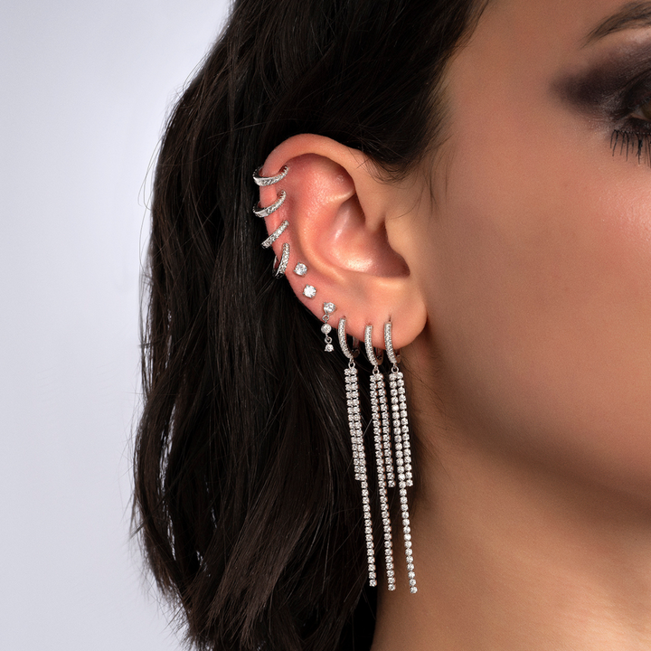SILBER PIERCING OHRRING RING SIENA