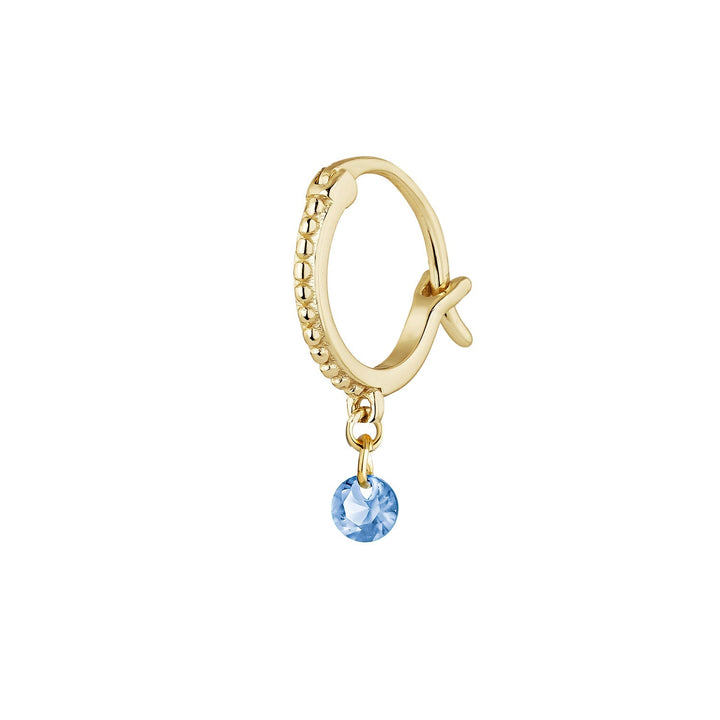 PIERCING-Ohrring Ring Gelbgold Blau Chic-W