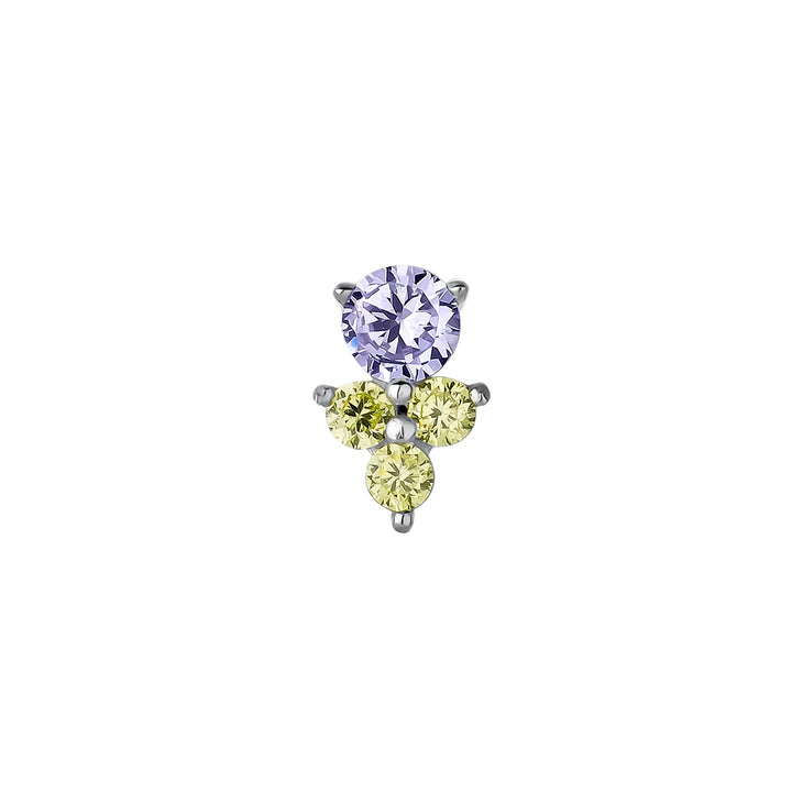 ZILVEREN PIERCING OORBEL LILA ZAIR