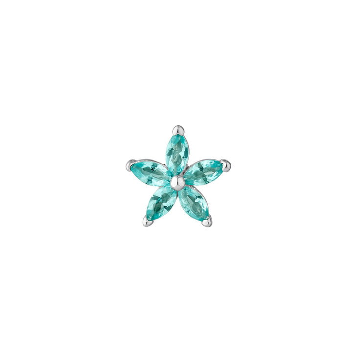 PENDIENTE PIERCING ZILVER BLAUW CALENDULA