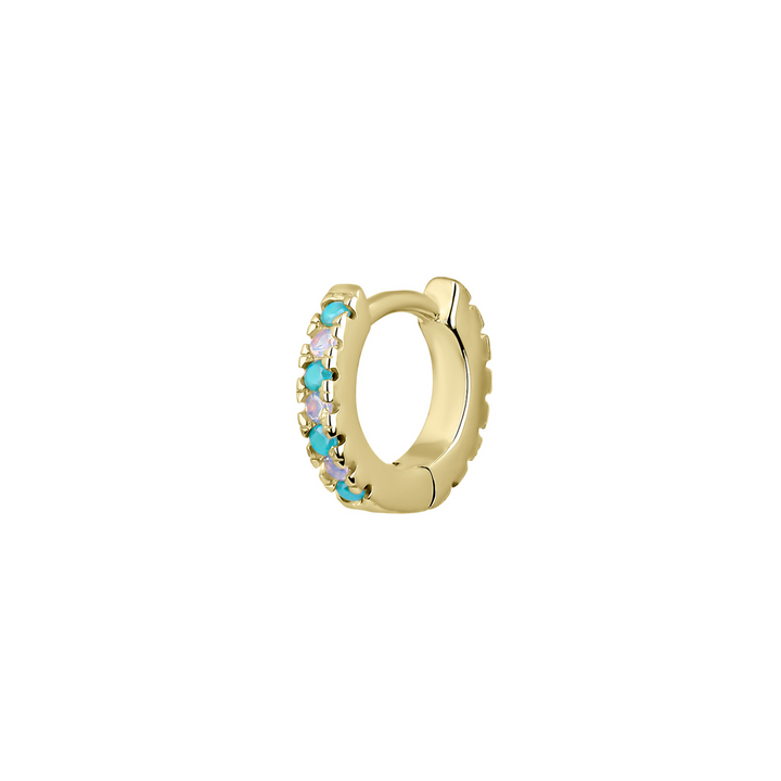 BRINCO PIERCING ARGOLA OURO AMAZONITA SOPHIE