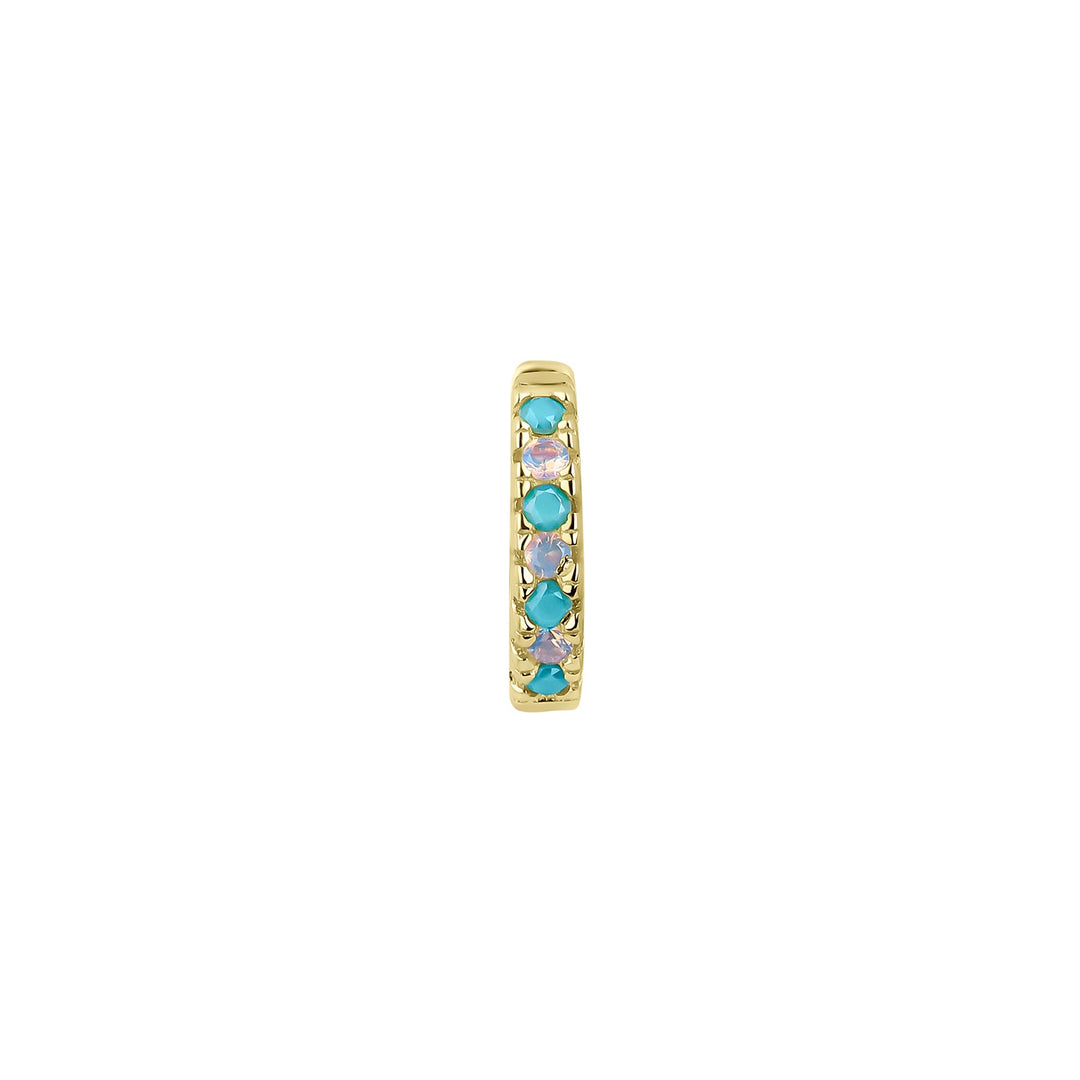 BRINCO PIERCING ARGOLA OURO AMAZONITA SOPHIE