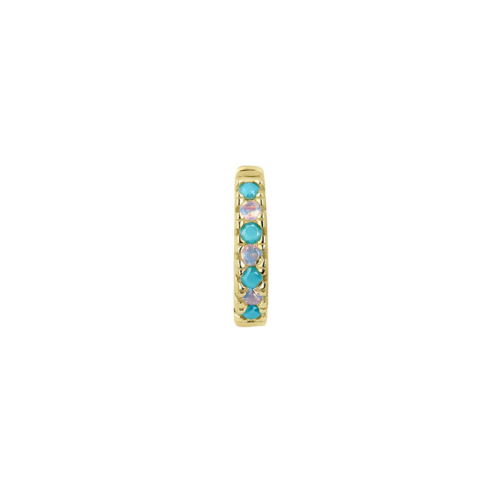 BRINCO PIERCING ARGOLA OURO AMAZONITA SOPHIE