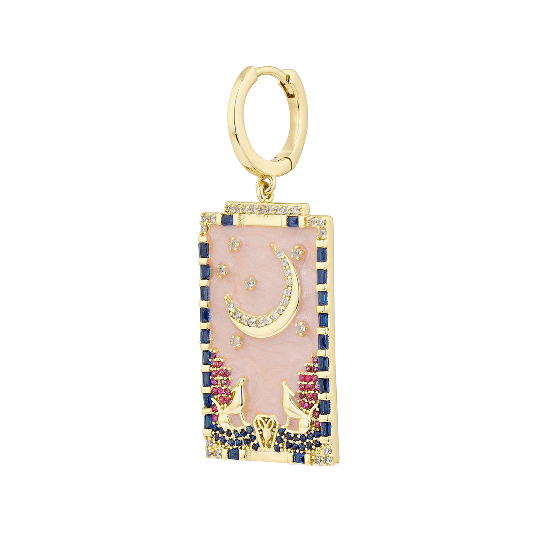 BRINCOS PIERCING ARGOLA CARTAS TAROT LA-LUNA