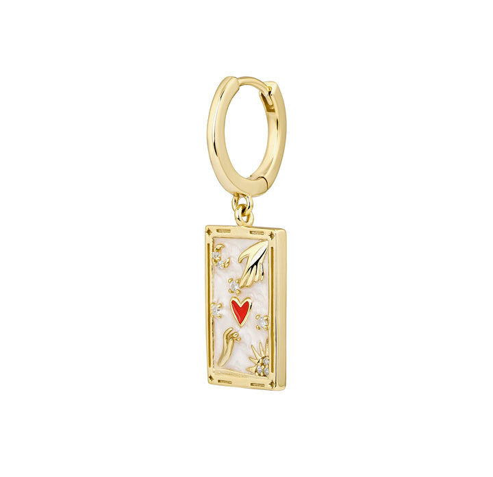 PENDIENTE PIERCING ARO CARTAS TAROT LOS AMANTES