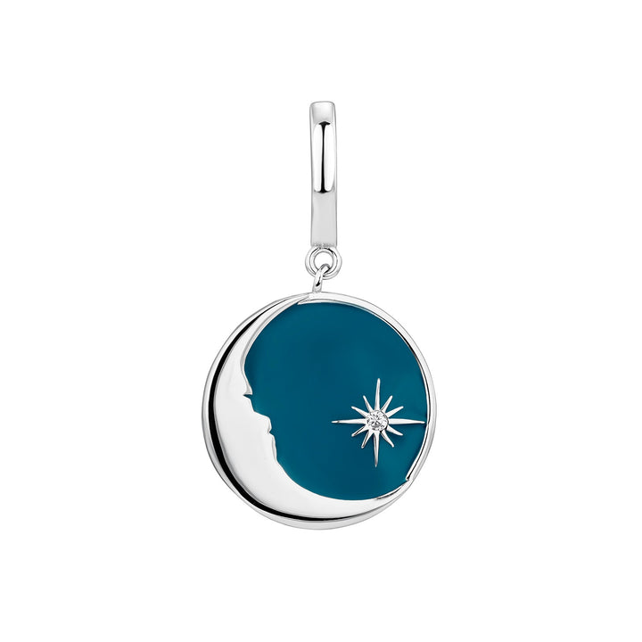 ORECCHINO PIERCING CERCHIO IN ARGENTO LUNA BLU