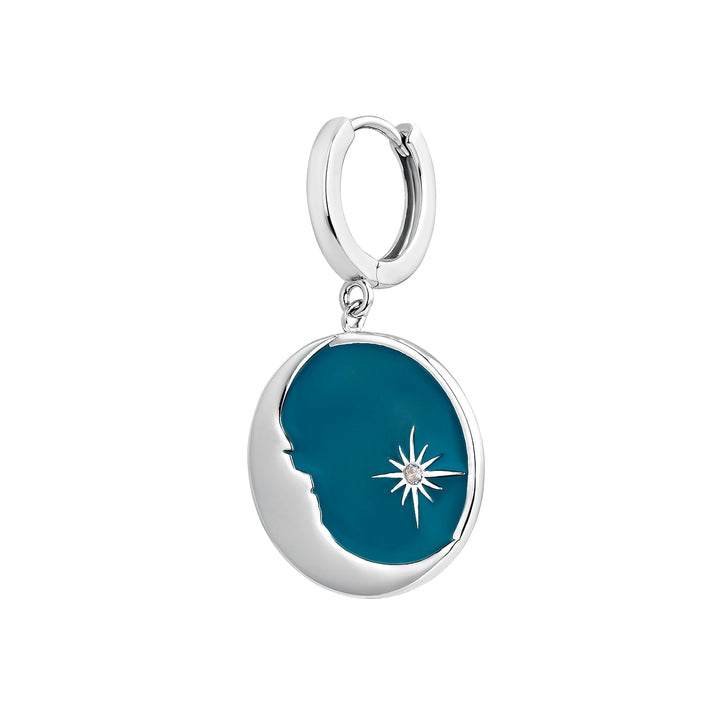 ORECCHINO PIERCING CERCHIO IN ARGENTO LUNA BLU