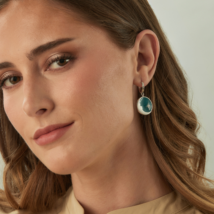 ORECCHINO PIERCING CERCHIO IN ARGENTO LUNA BLU