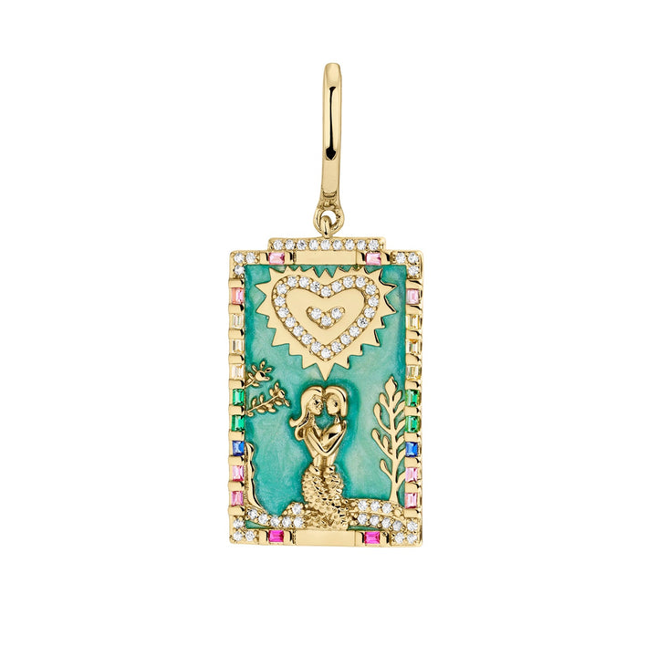 PENDIENTE PIERCING ARO CARTAS TAROT LOS ENAMORADOS