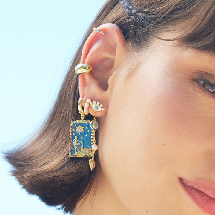 BRINCO PIERCING ARGOLA CARTAS TAROT A ESTRELA