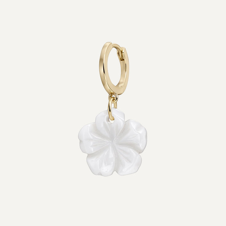 OORBELLEN PIERCING RING PARELMOER BLOEM